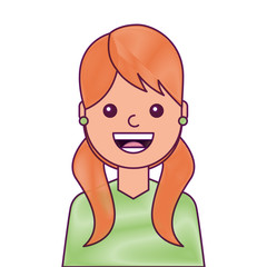 portrait woman face smiling happy expression image vector illustration