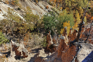 Amazing Autumn Landscape of Rock Formation Devil's town in Radan Mountain, Serbia