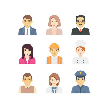 Set of people avatars profession