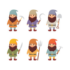 Set of dwarf illustration vector