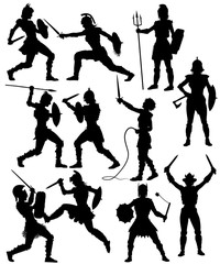 Female gladiator silhouettes