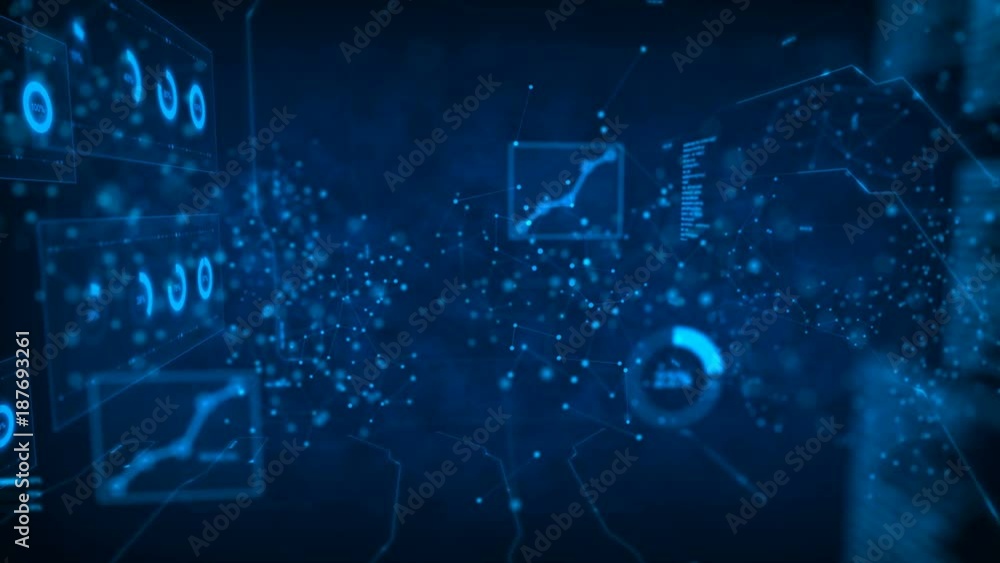 Poster 4k abstract background dot circle with connection for futuristic network cyber connect concept with 