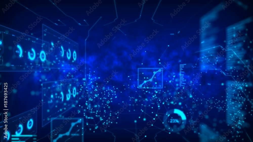Poster 4k abstract background dot circle with connection for futuristic network cyber connect concept with 