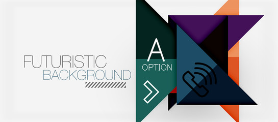 Minimalistic triangle modern banner design, geometric abstract background