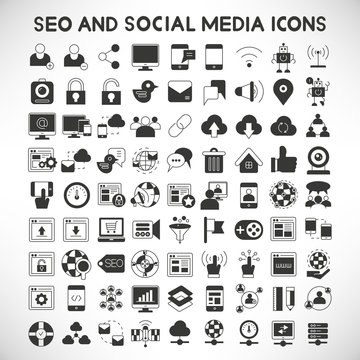 seo and social media icons