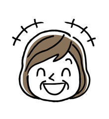 シニア女性：顔、表情
