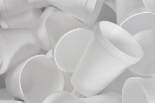 White Styrofoam Cups Background