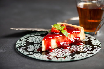 Homemade cheesecake with berries