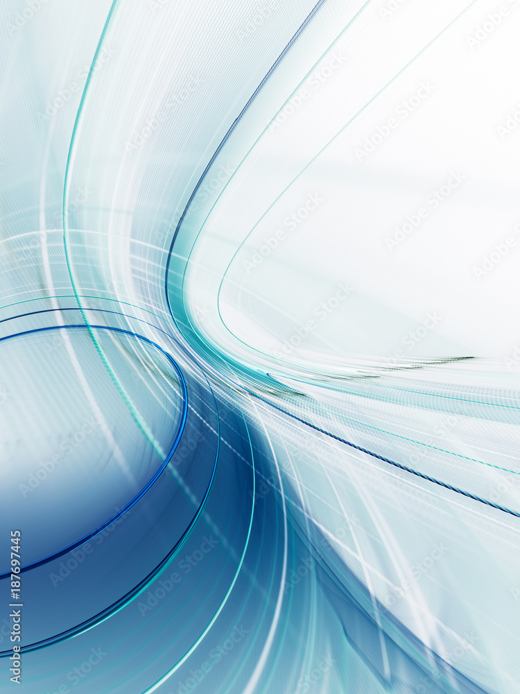 Aufkleber abstract blue and white background texture. dynamic curves ands blurs pattern. detailed fractal grap