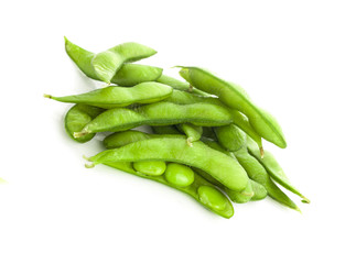 fresh green peas isolated on a white background