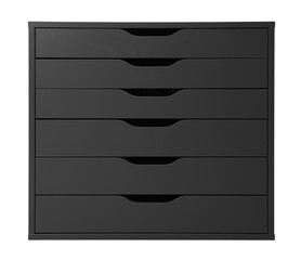Black modern wardrobe on white background