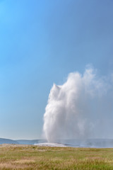 Eruption of Old Failthful Geyser at Yellowstone National Park