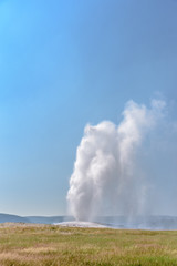 Eruption of Old Failthful Geyser at Yellowstone National Park
