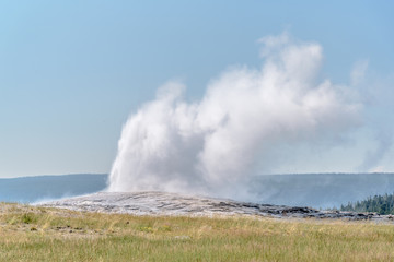 Eruption of Old Failthful Geyser at Yellowstone National Park