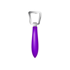 Bottle opener with purple handle