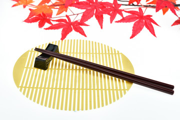 chopsticks isolated on white background