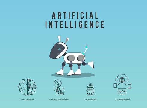 Artificial intelligence robot illustration design