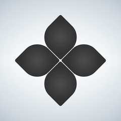 Flower vector icon isolated on white.