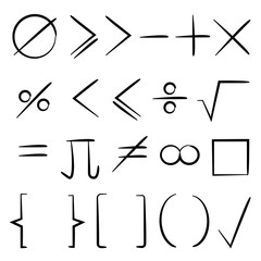 hand drawn math signs