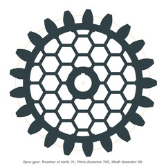 Real spur gear. Laser cutting or 3D printing.