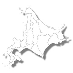北海道　地図　白　アイコン