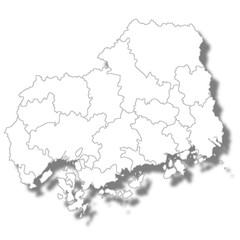 広島　地図　白　アイコン