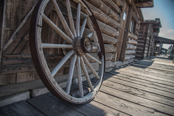 Fototapeta na wymiar Antique Vintage Wagon Wheel