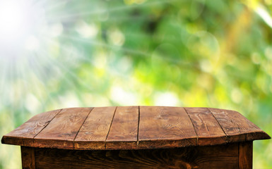 Empty wooden table background