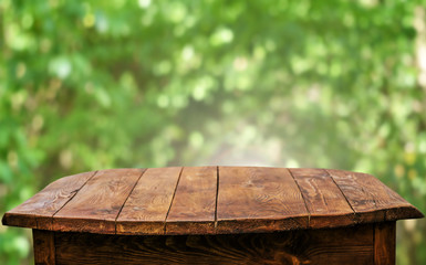 Empty wooden table background
