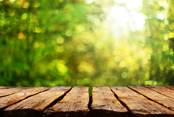 Empty wooden table background
