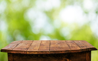 Empty wooden table background