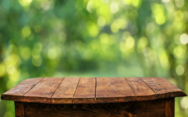 Empty wooden table background