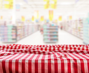 Empty checkered table background