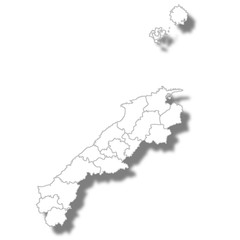 島根　地図　白　アイコン