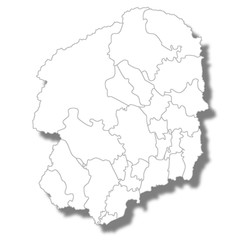 Obraz premium 栃木 地図 白 アイコン