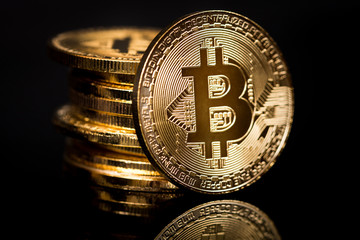Golden coins Bitcoin