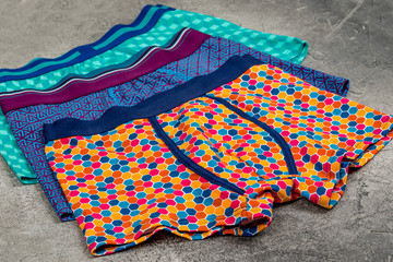 Men's panties shot against a close-up background