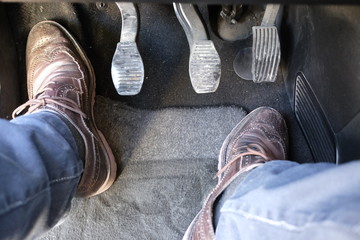 my legs driving the car