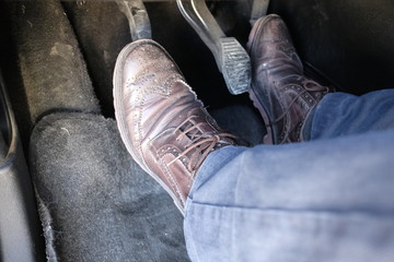 my legs driving the car