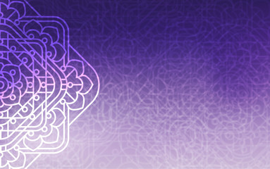 Magic background. Ultra violet background with beautiful square ornaments, mandala.