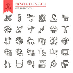 Bicycle elements , Thin Line and Pixel Perfect Icons.