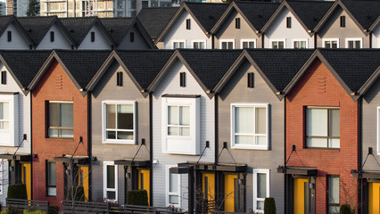 Freshly build townhomes in beautifull row.