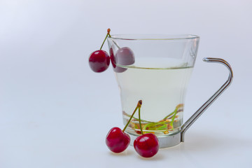 natural red cherry stem tea