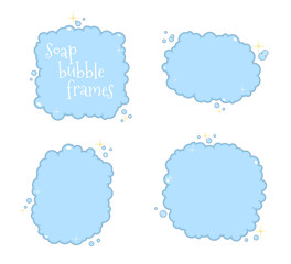 Soap foam bubble background with space for your message.