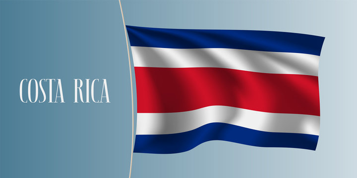 Costa Rica waving flag vector illustration