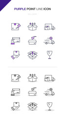 delivery line icon set