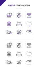 network line icon set