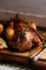 SUMAC ROAST CHICKEN WITH LEMON AND GARLIC.