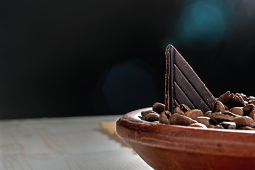 Piece of chocolate in fried