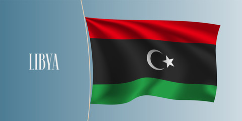 Libya waving flag vector illustration
